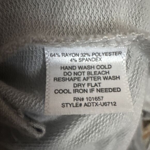 Tresics Top V Neck Long Sleeve Slimming Fitted Cotton Basic Tissue Gray X Large - Picture 4 of 9